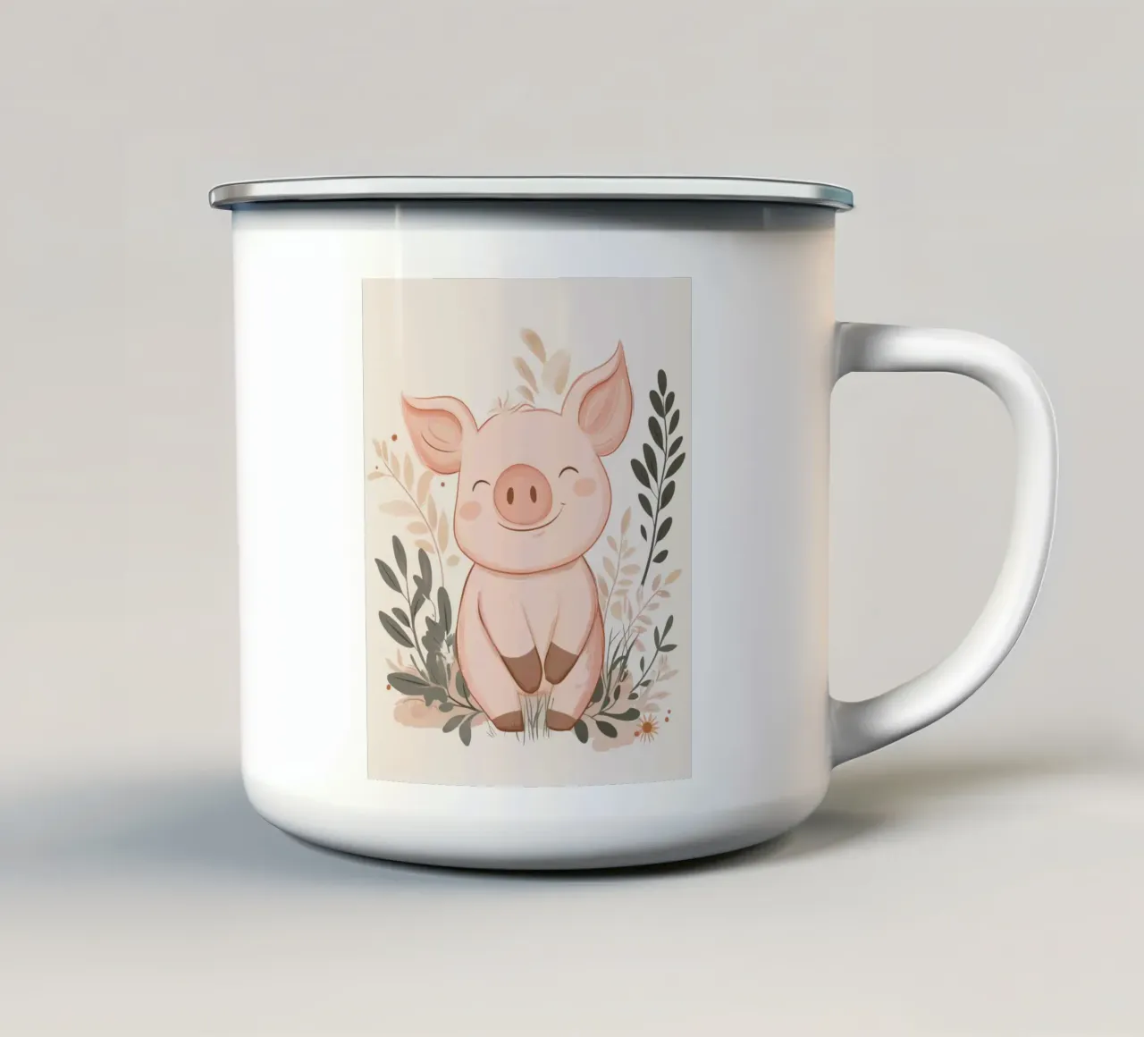 Maialino stravagante tazza in smalto da Happy Littles