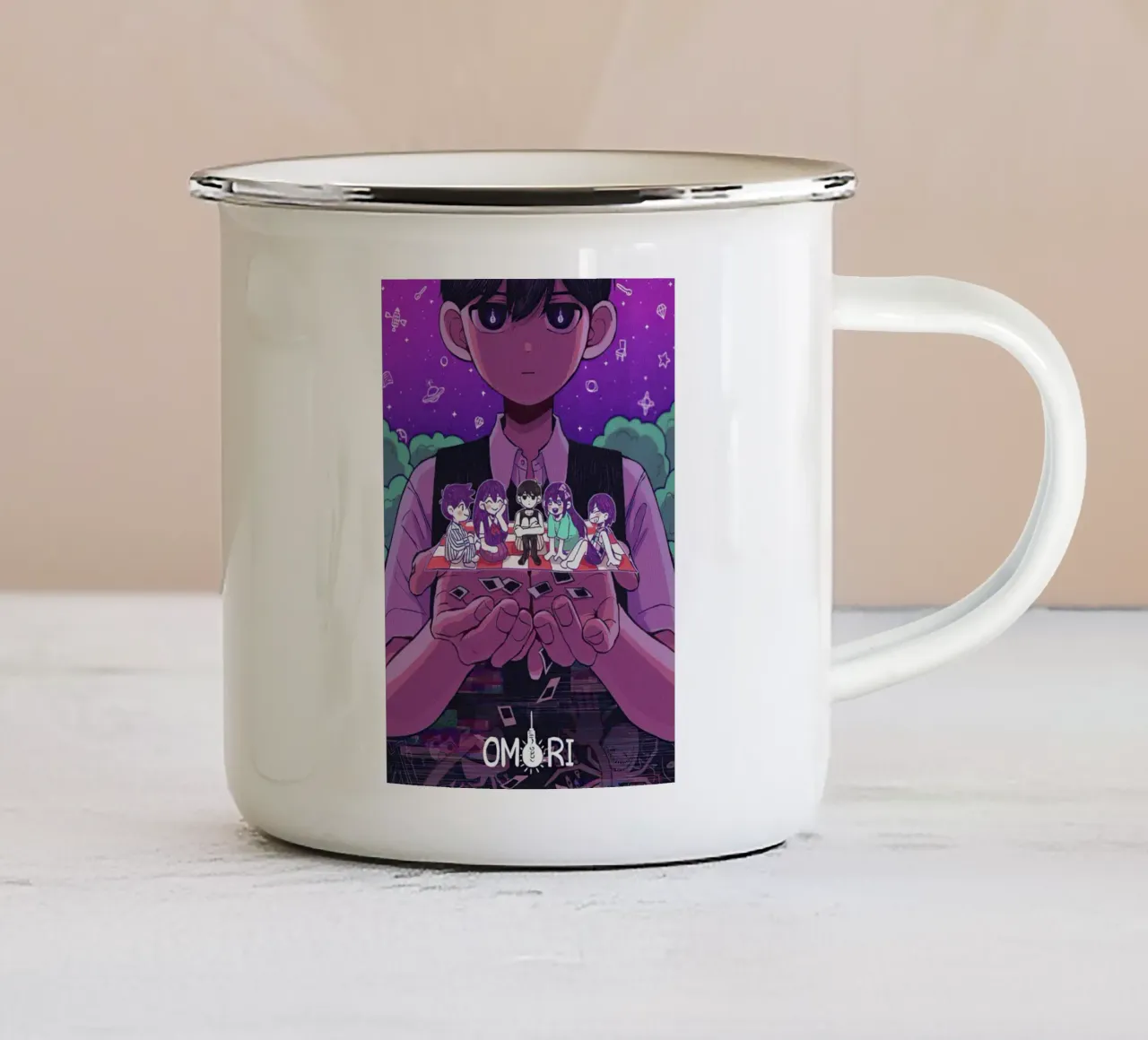 OMORI GAMES tazza in smalto da posterindo