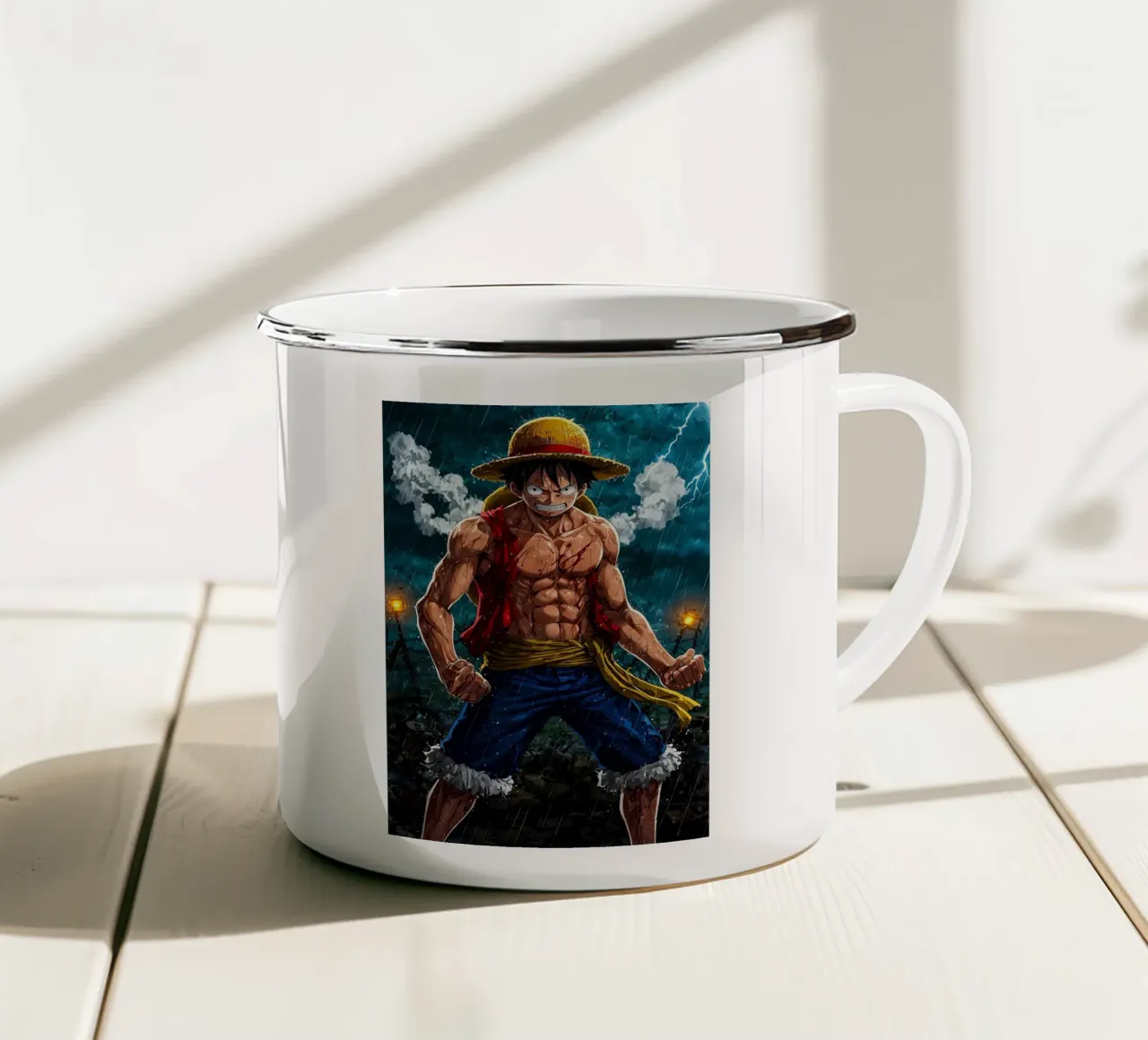 LUFFY ONE PIECE tazza in smalto da posterindo