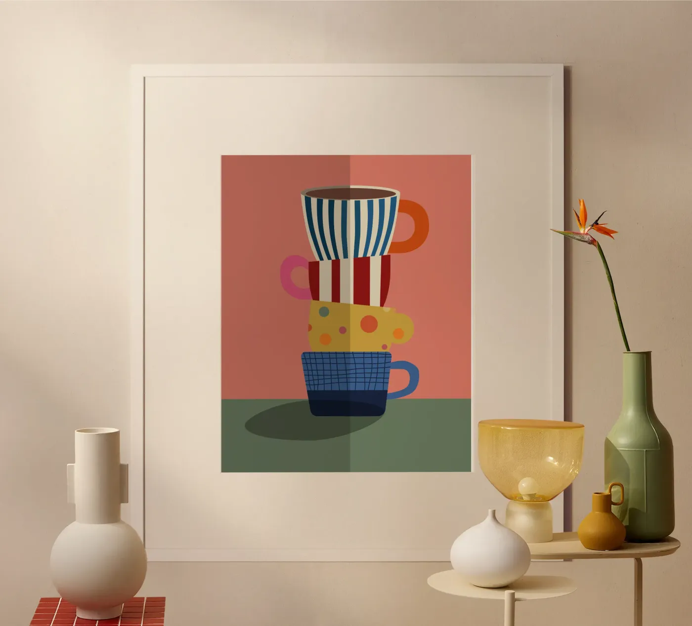 Vier Kaffee täglich poster by DARIA IVANOVNA