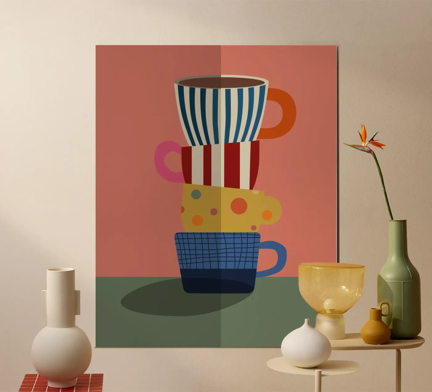 Vier Kaffee täglich poster by DARIA IVANOVNA
