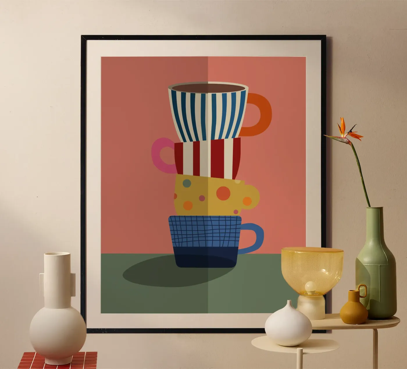 Vier Kaffee täglich poster by DARIA IVANOVNA