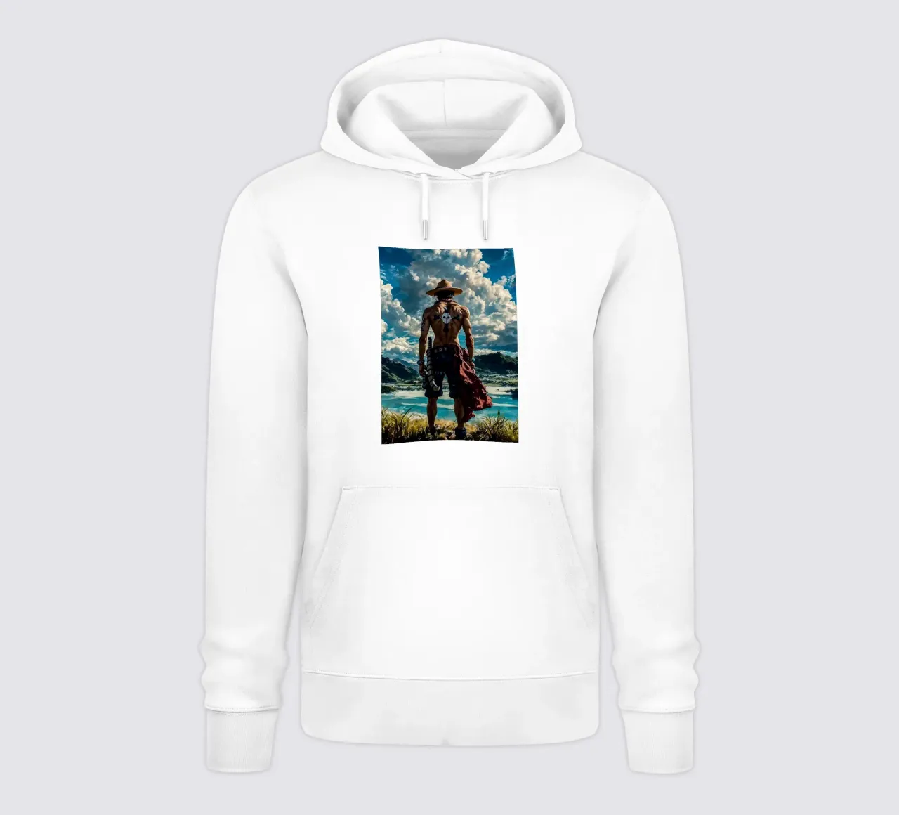 LUFFY PEZZO UNICO IN SPIAGGIA felpa con cappuccio da posterindo