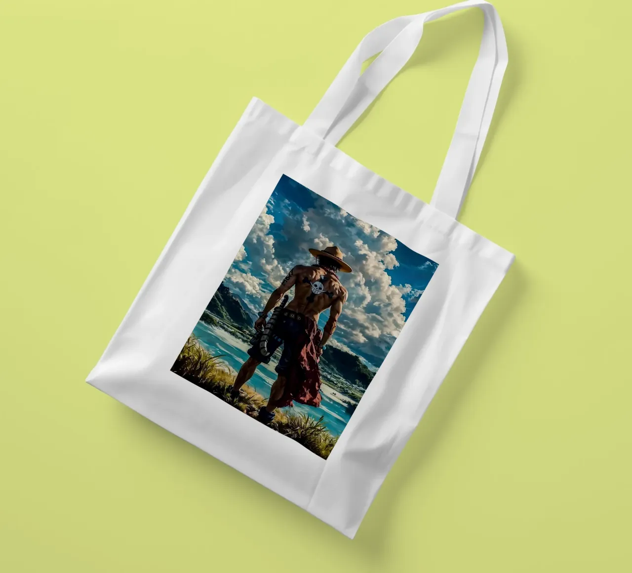 LUFFY PEZZO UNICO IN SPIAGGIA borsa in juta da posterindo