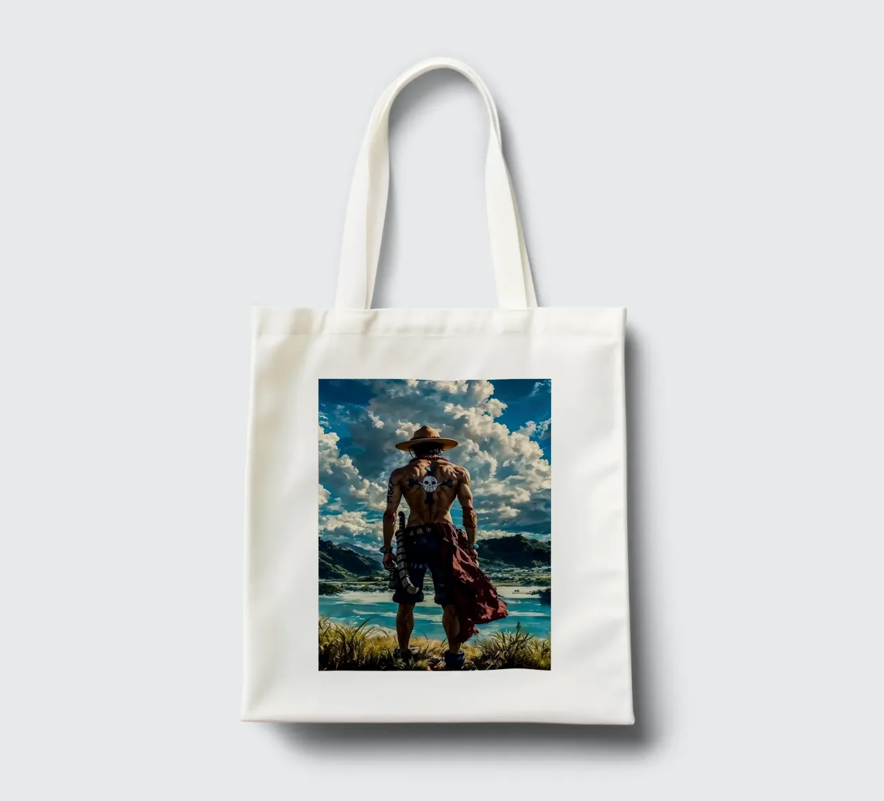 LUFFY PEZZO UNICO IN SPIAGGIA borsa in juta da posterindo