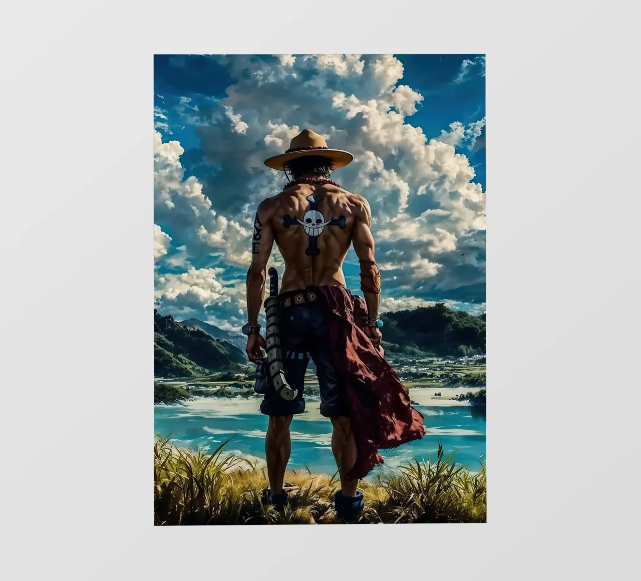 LUFFY PEZZO UNICO IN SPIAGGIA pellicola backlit da posterindo