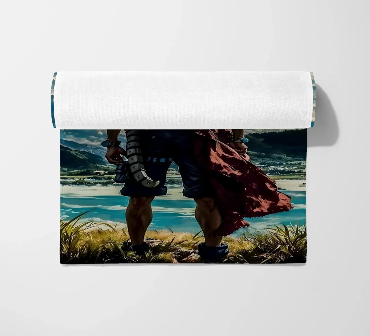 LUFFY PEZZO UNICO IN SPIAGGIA telo mare da posterindo