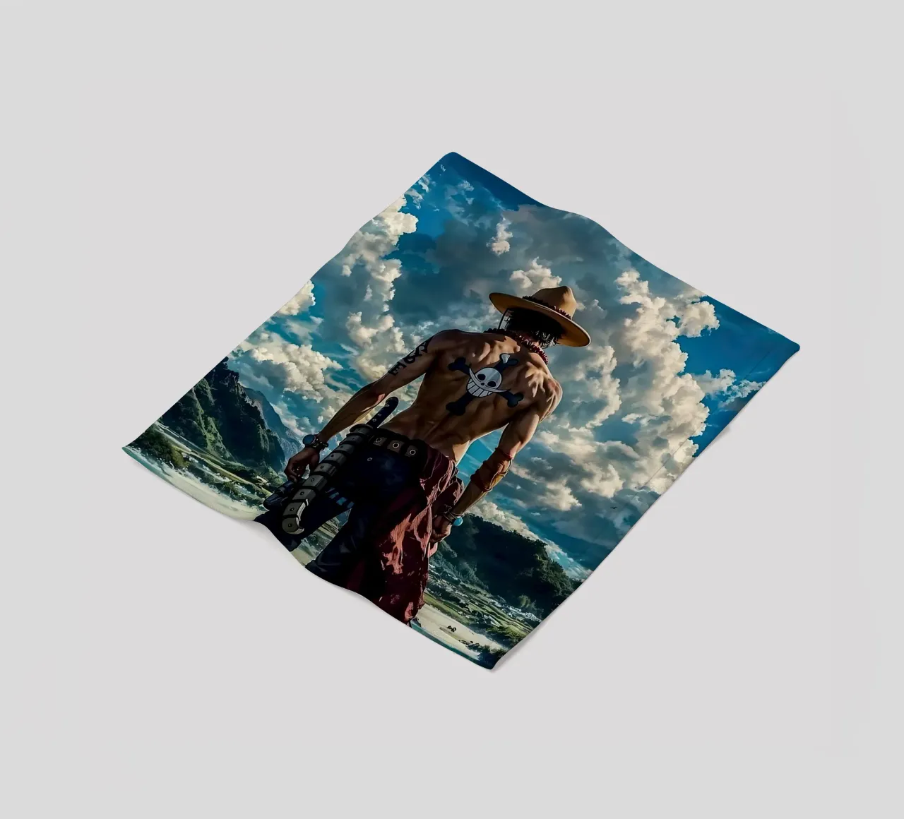 LUFFY PEZZO UNICO IN SPIAGGIA coperta in pile da posterindo