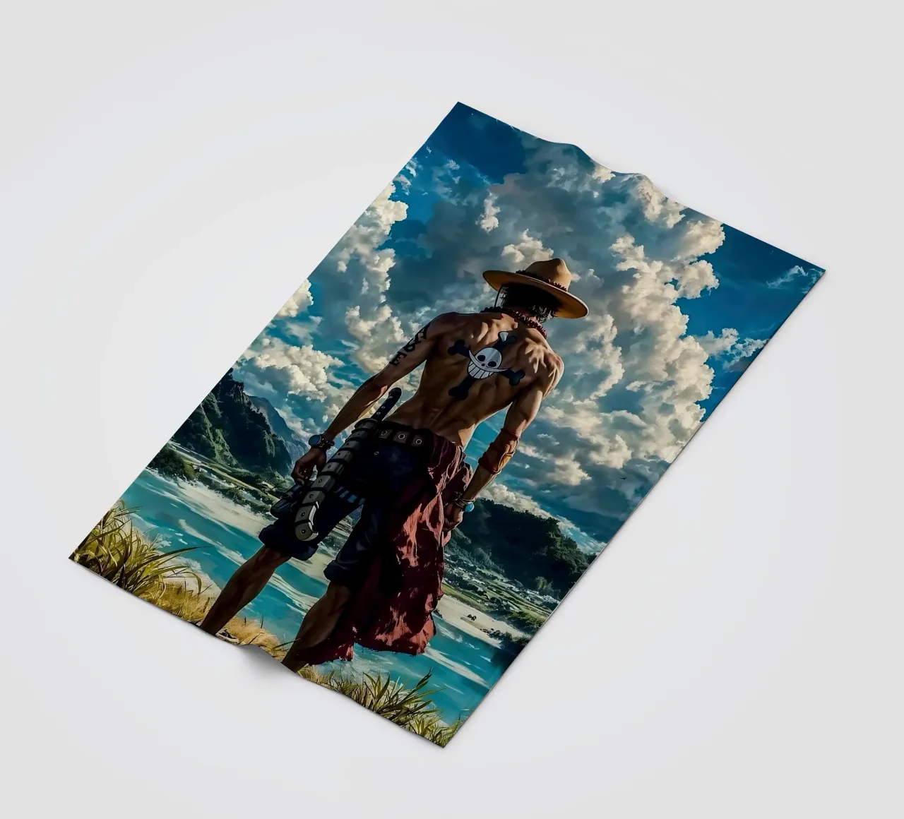 LUFFY PEZZO UNICO IN SPIAGGIA coperta in pile da posterindo