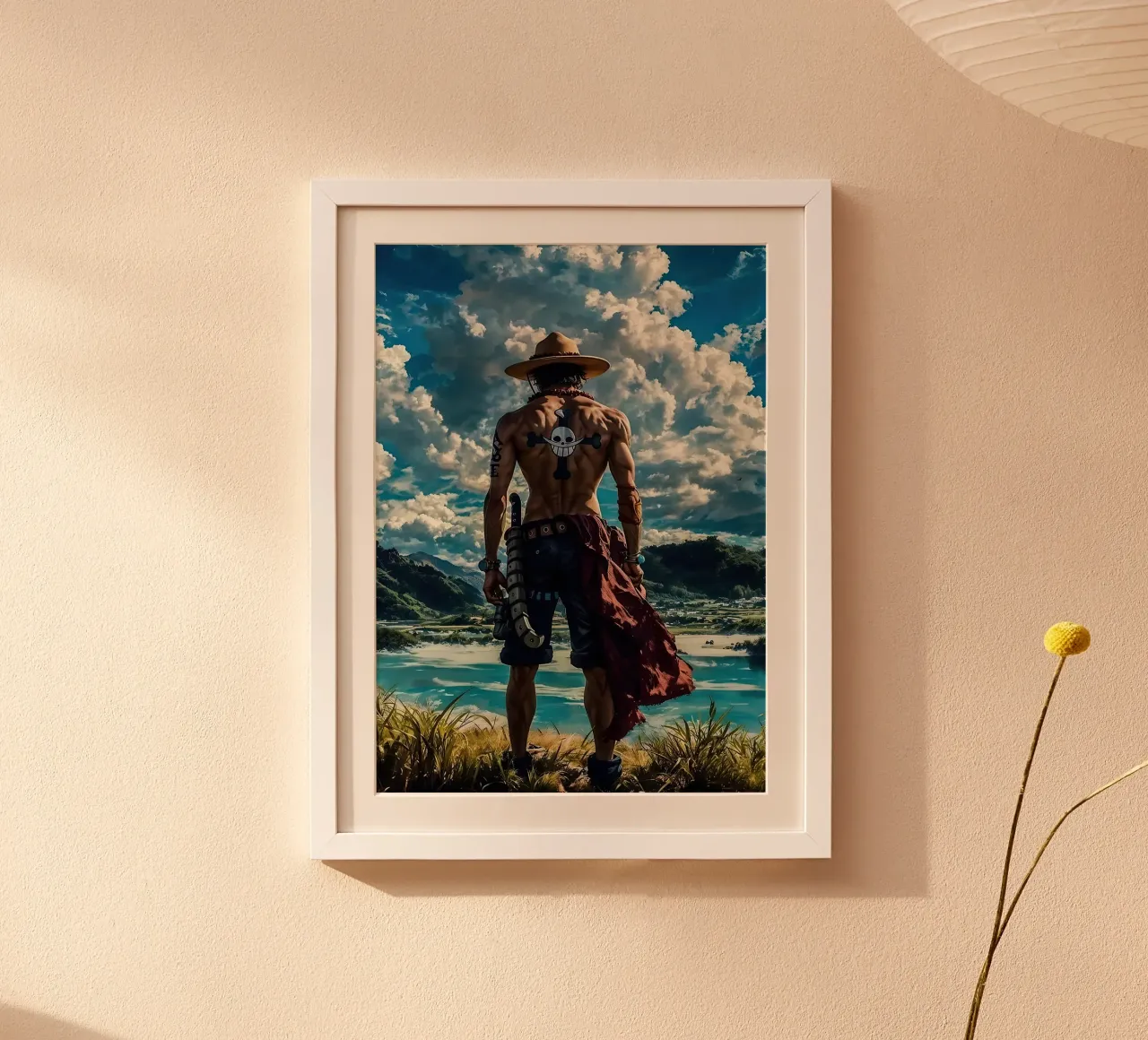 LUFFY PEZZO UNICO IN SPIAGGIA carta hahnemühle da posterindo