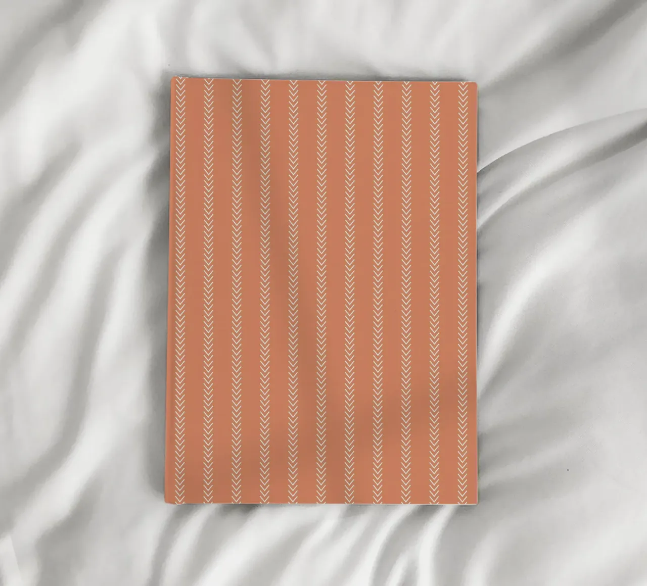 Frecce minime a strisce classiche, bianche su arancione terracotta diario da Beauty in Simplicity