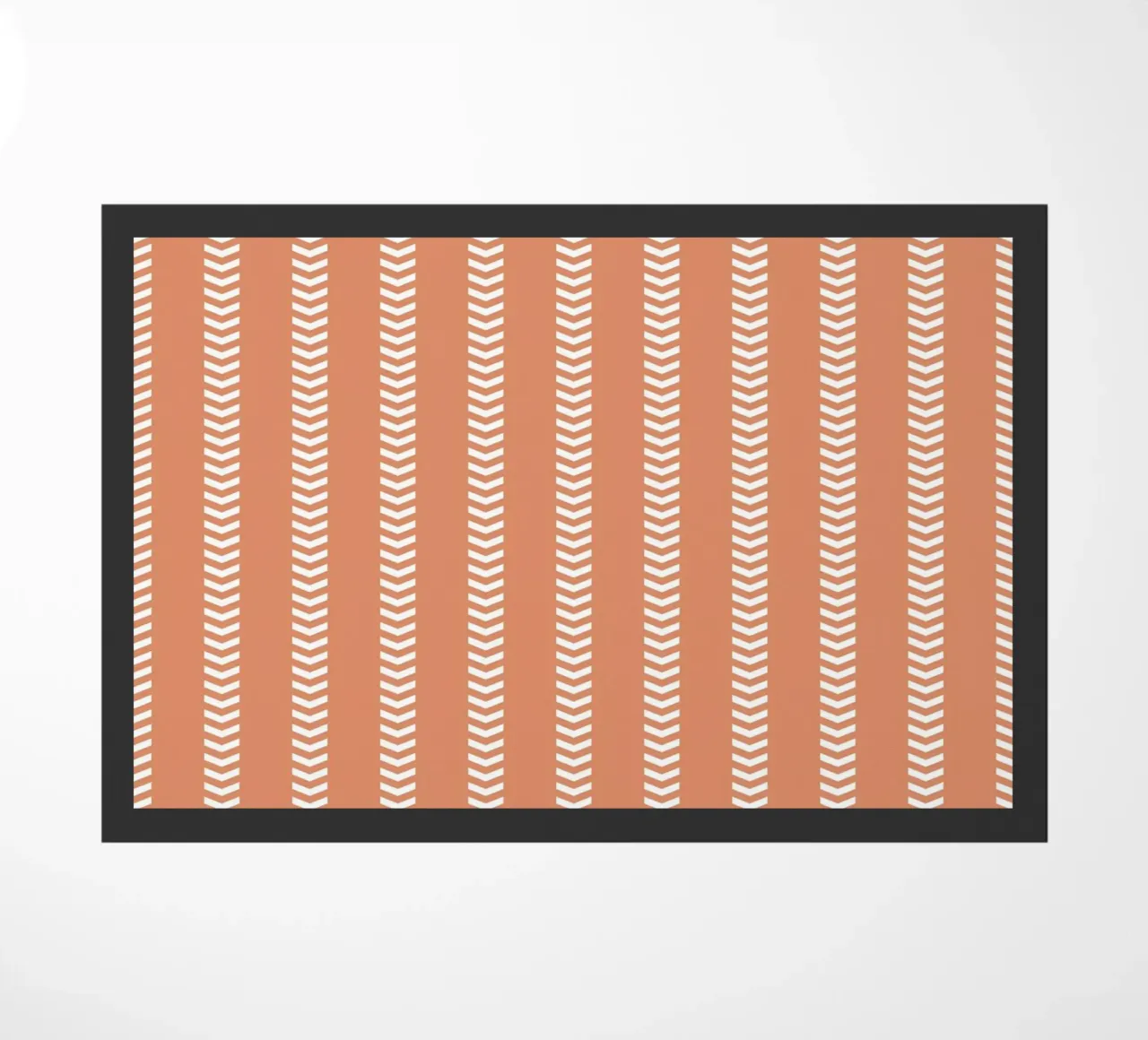 Basic Mudcloth Frecce a strisce | Bianco su arancione terracotta zerbino da Beauty in Simplicity