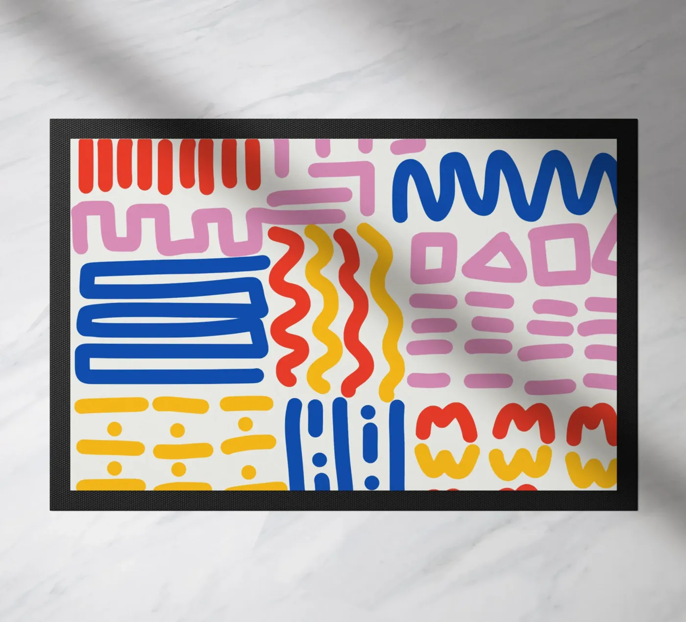 Lines and colors pattern doormat by Little Dean