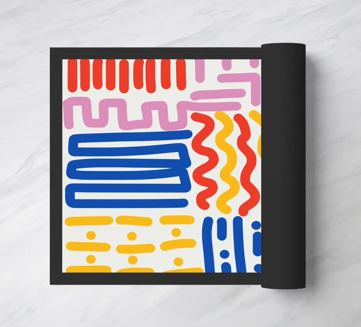 Lines and colors pattern doormat by Little Dean