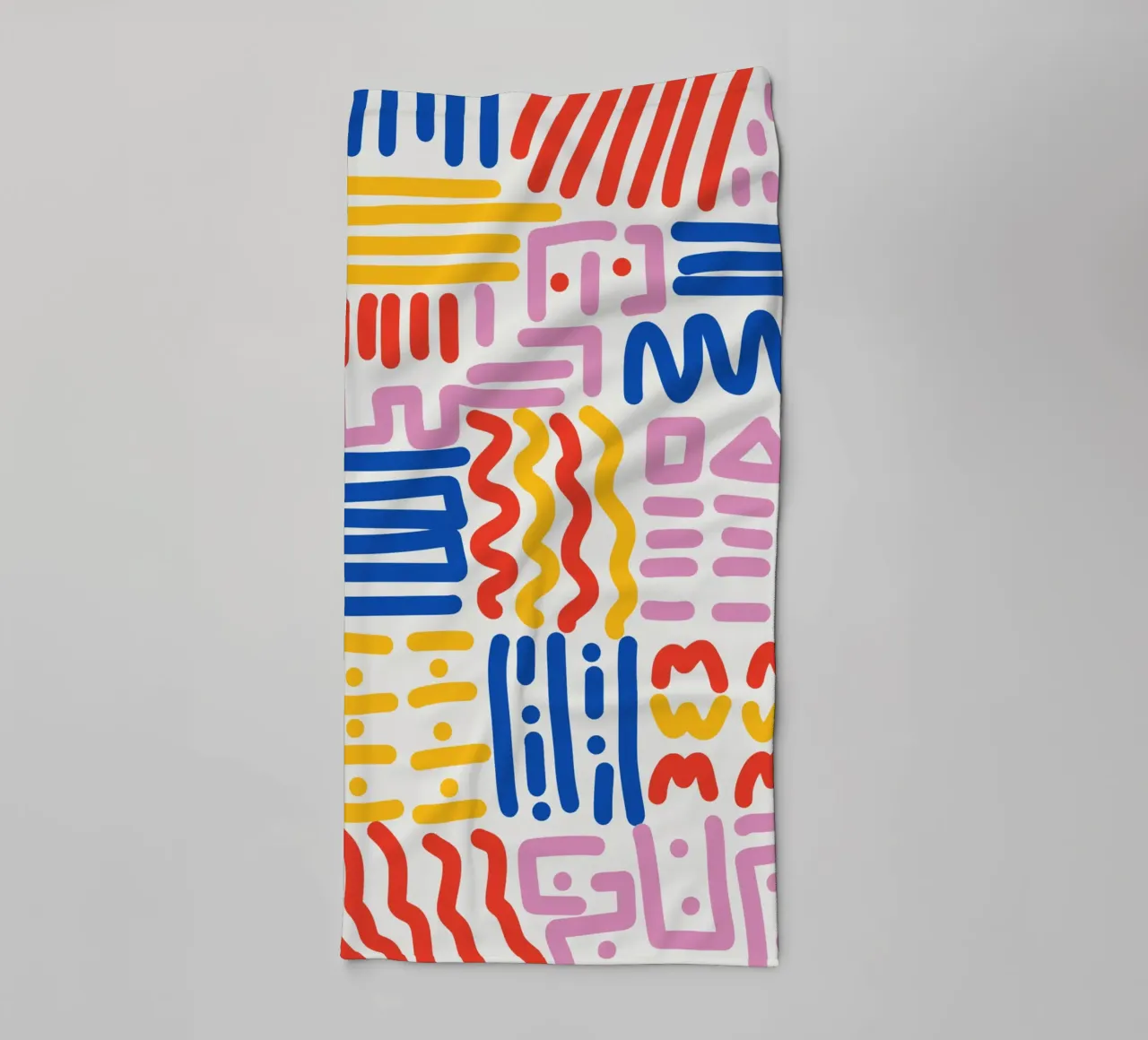 Lines and colors pattern towel by Little Dean