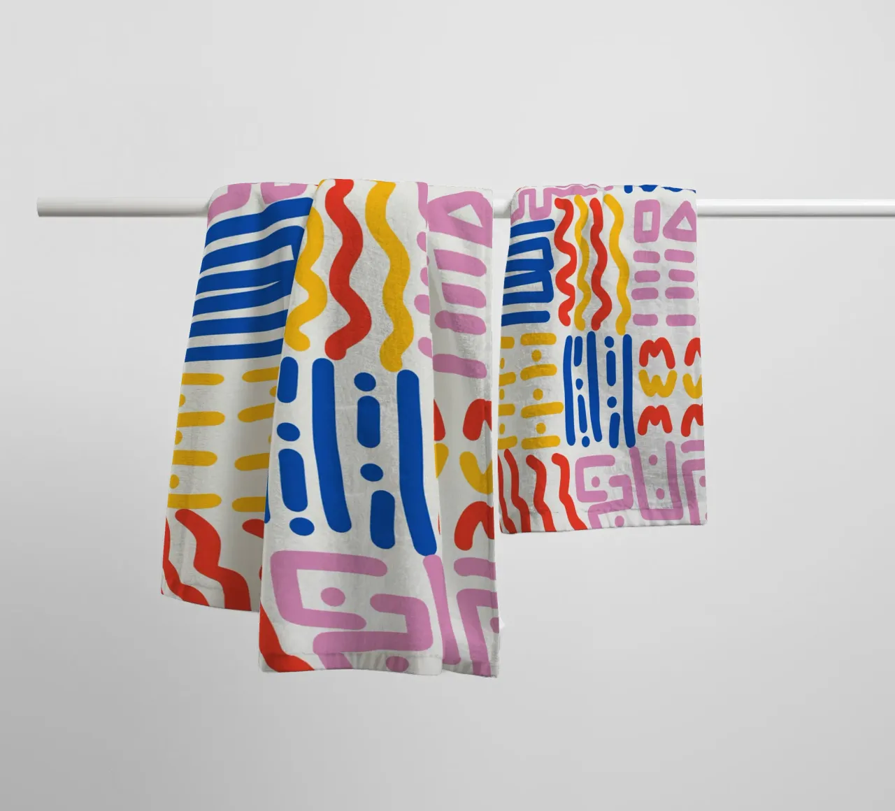 Lines and colors pattern towel by Little Dean