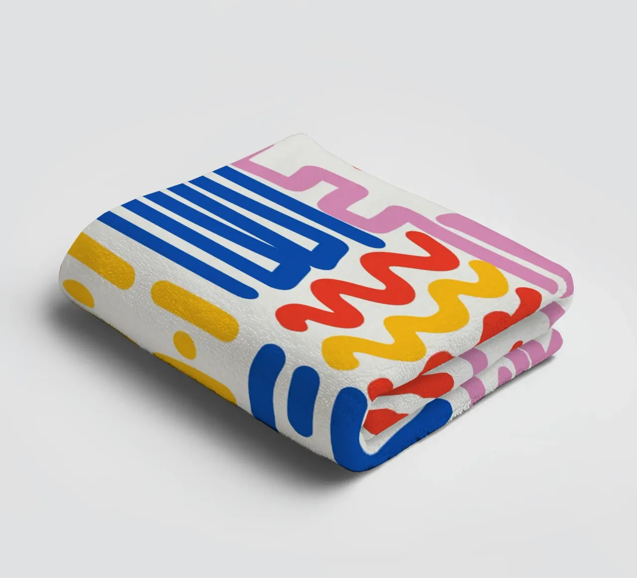 Lines and colors pattern towel by Little Dean