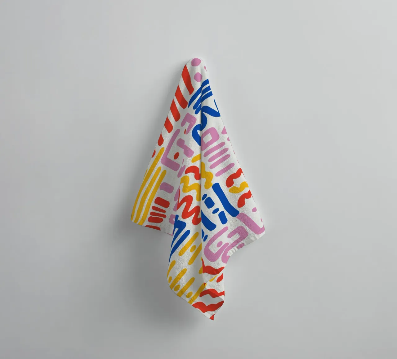 Lines and colors pattern towel by Little Dean