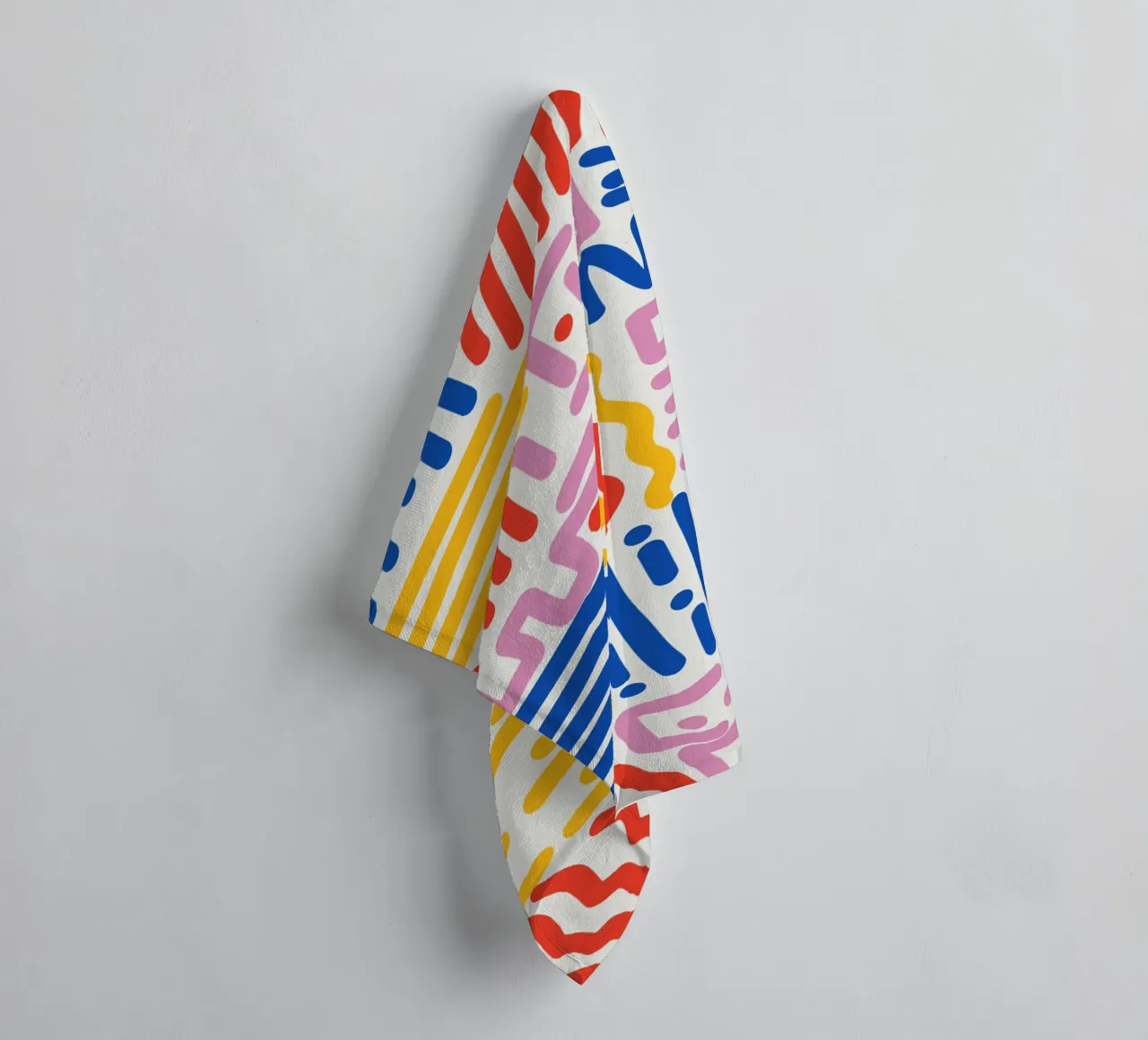 Lines and colors pattern towel by Little Dean