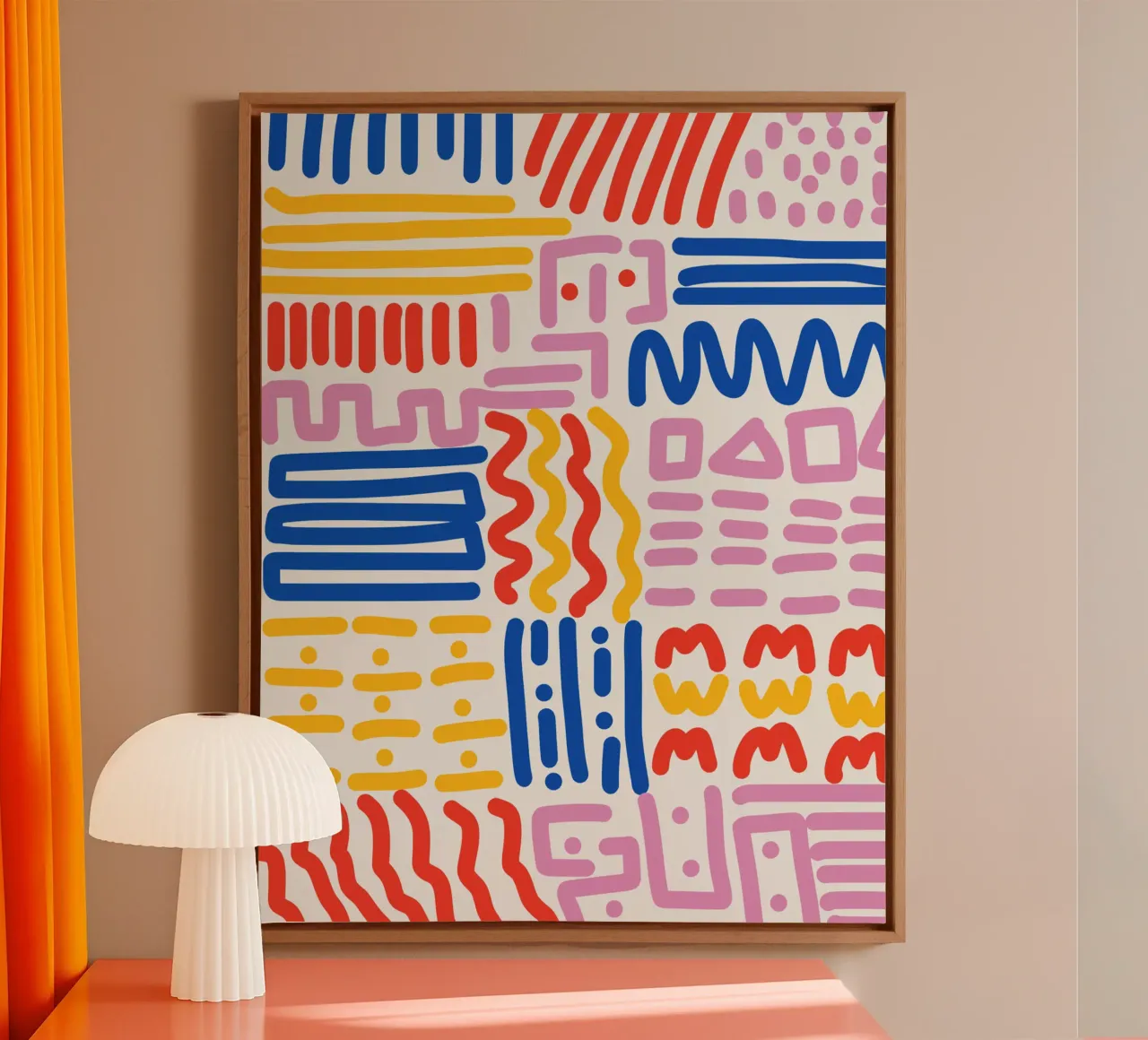 Lines and colors pattern canvas by Little Dean