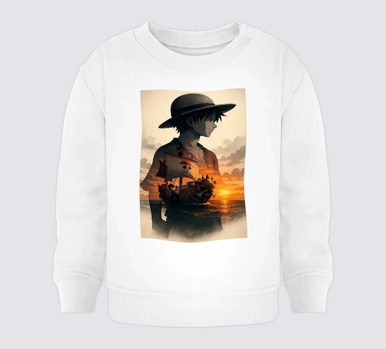 LUFFY ONE PIECE felpa neonato da posterindo
