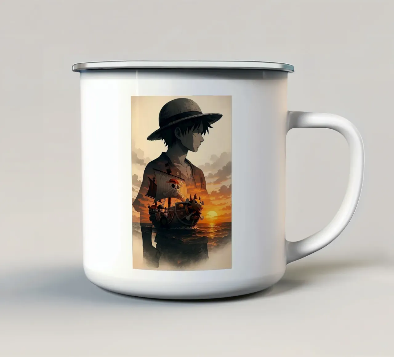 LUFFY ONE PIECE tazza in smalto da posterindo