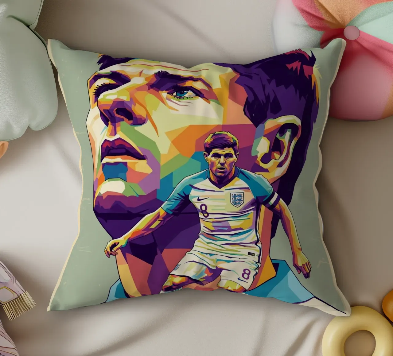 Steven Gerrard pop art cuscino da Hantamrata