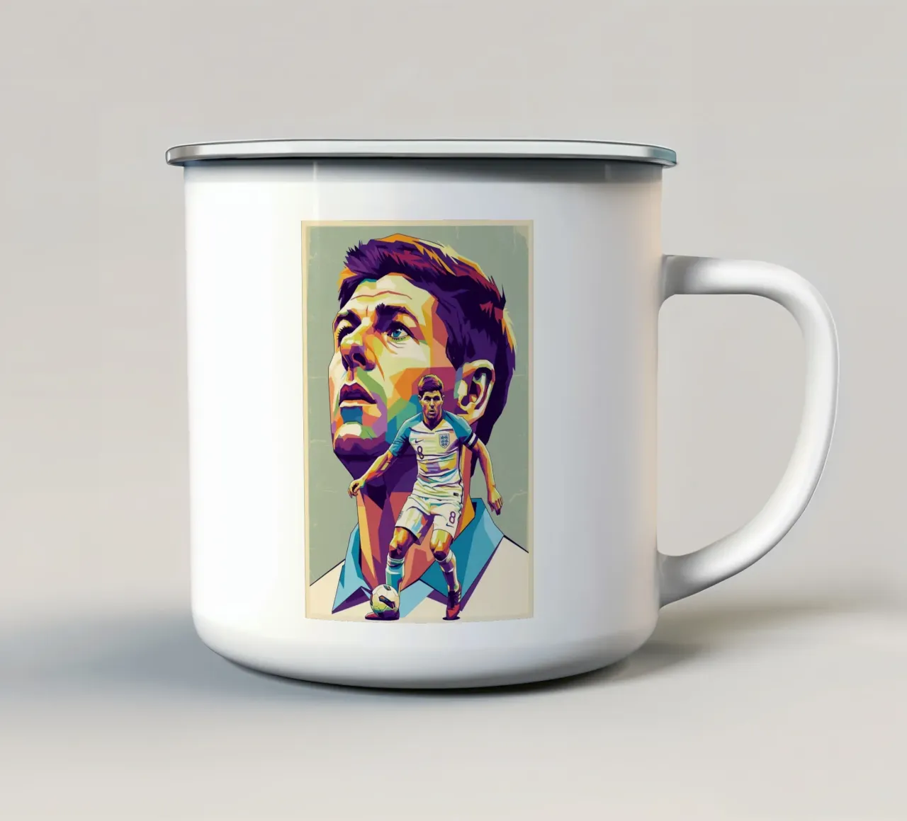 Steven Gerrard pop art tazza in smalto da Hantamrata