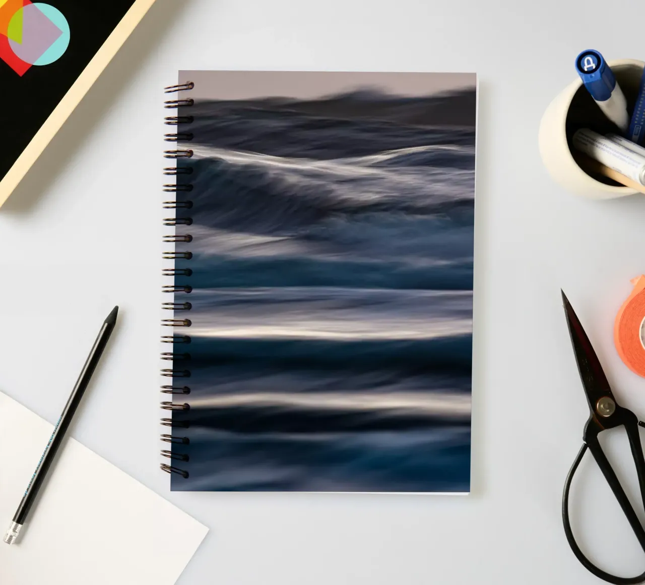 The Uniqueness of Waves XXIX spiral notebook by Tal Paz-Fridman