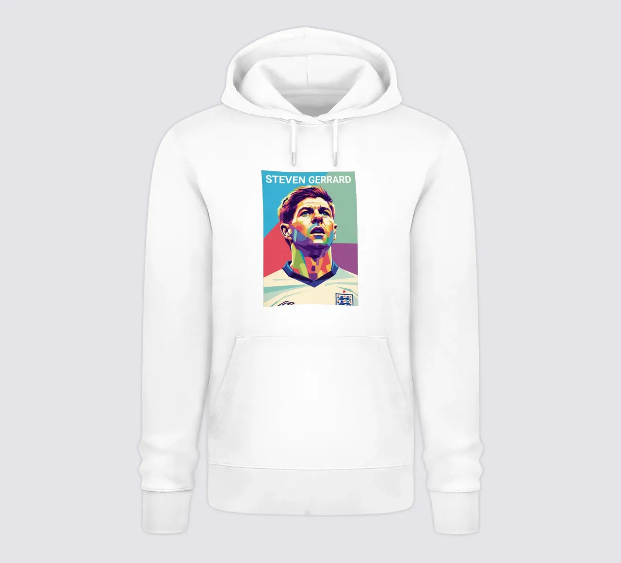 Ritratto pop art di Steven Gerrard felpa con cappuccio da Hantamrata