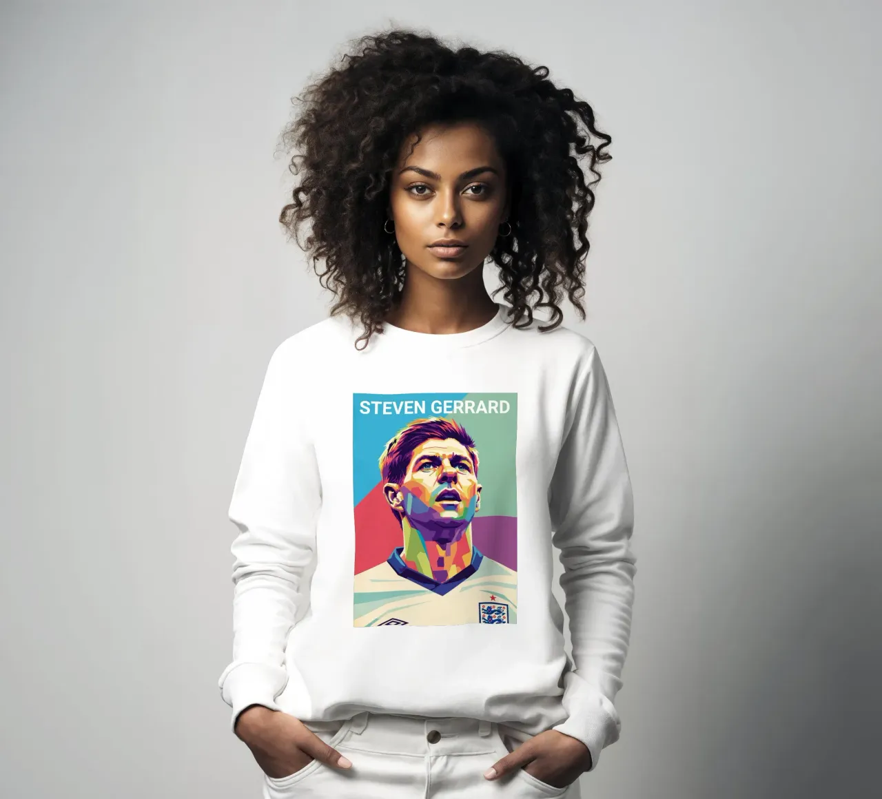 Ritratto pop art di Steven Gerrard felpa da Hantamrata