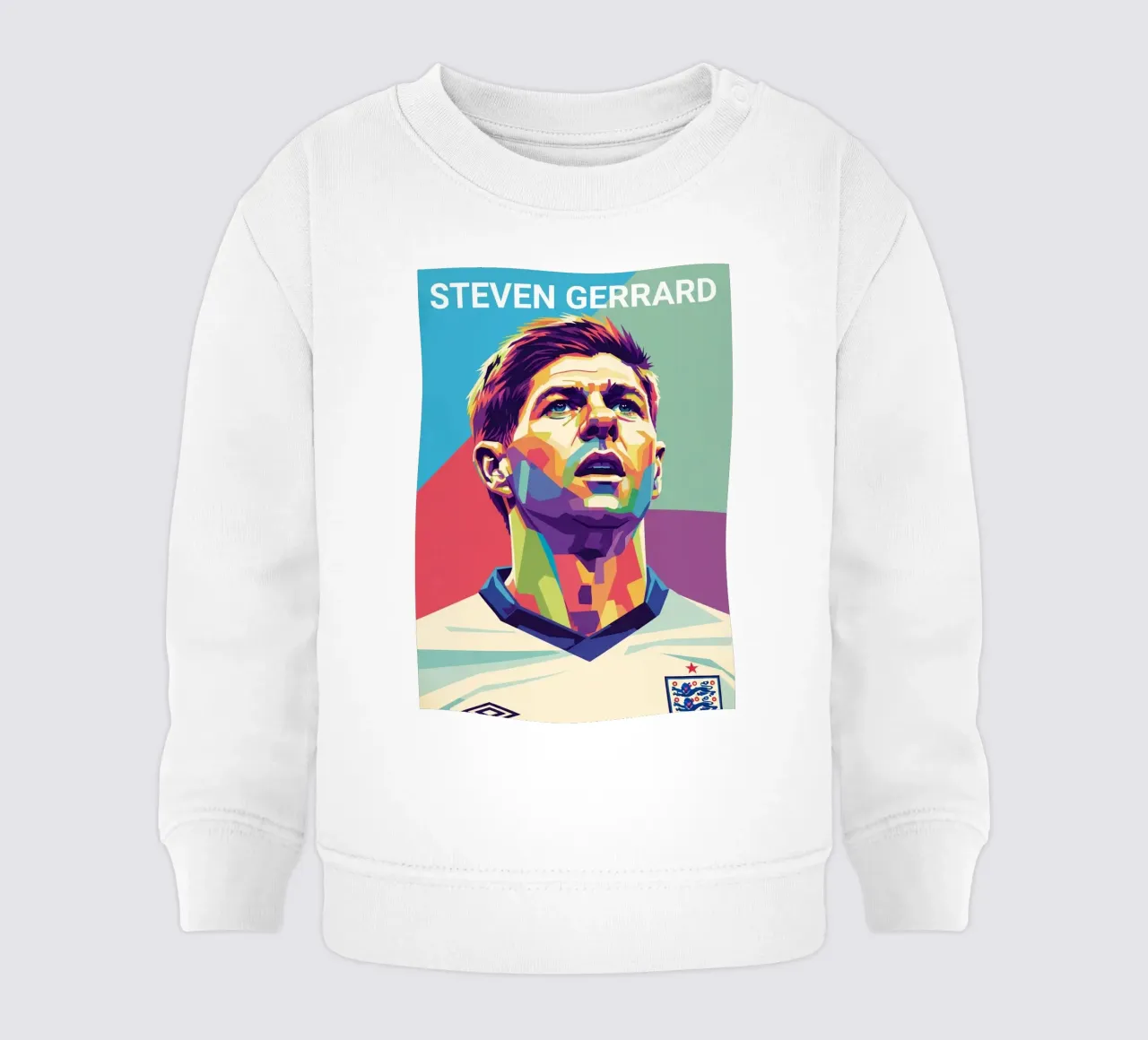 Ritratto pop art di Steven Gerrard felpa neonato da Hantamrata