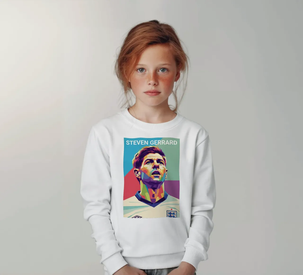 Ritratto pop art di Steven Gerrard felpa bambino da Hantamrata