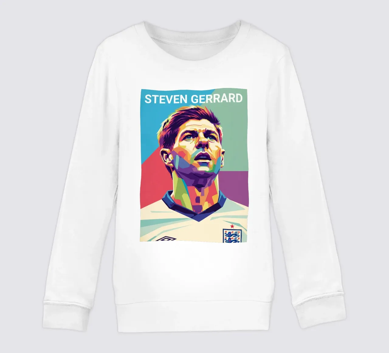 Ritratto pop art di Steven Gerrard felpa bambino da Hantamrata