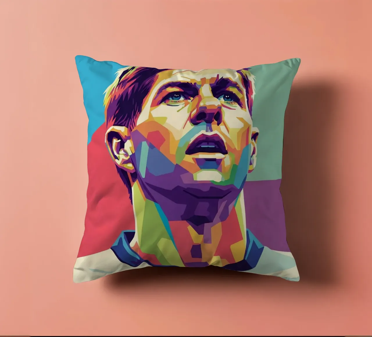 Ritratto pop art di Steven Gerrard cuscino da Hantamrata