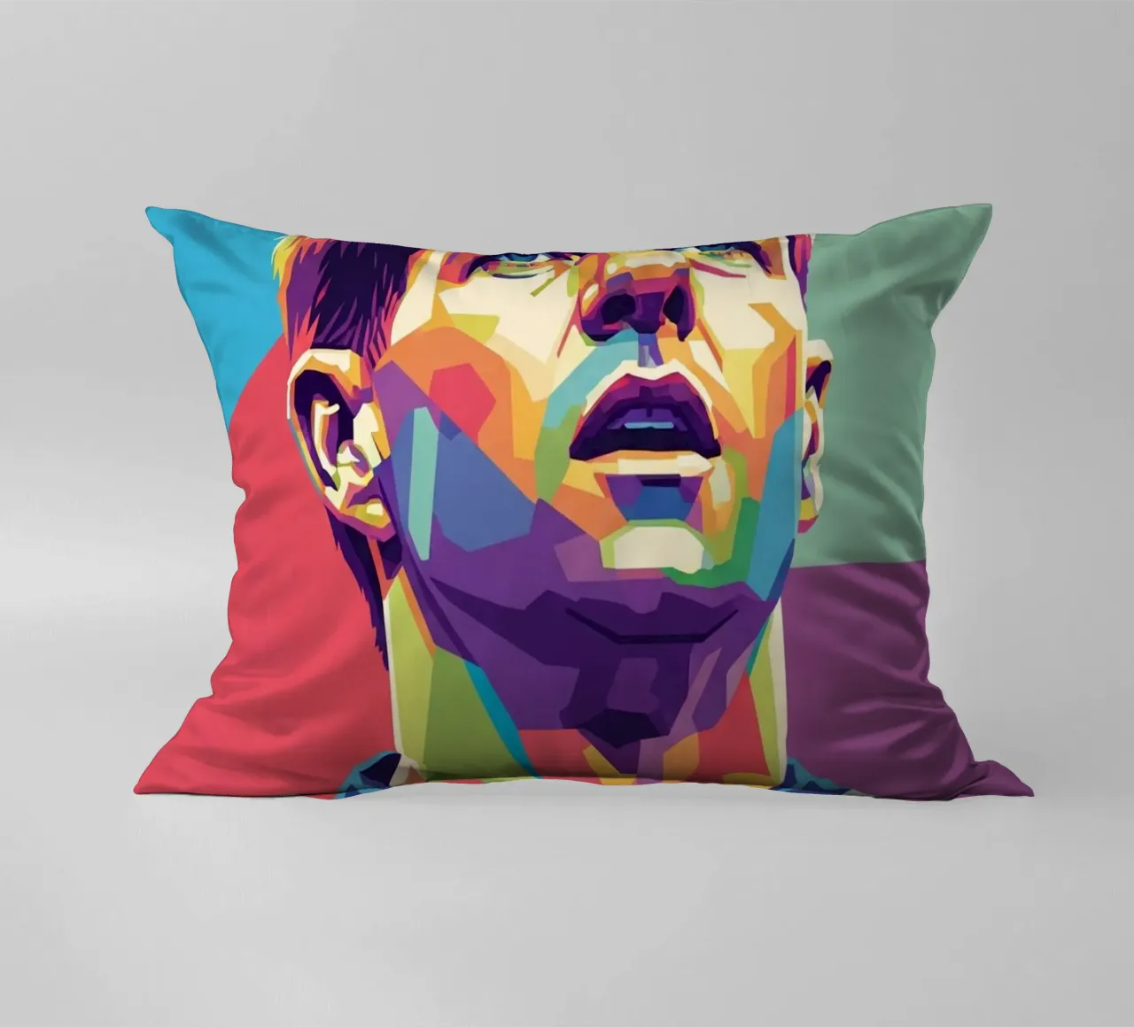 Ritratto pop art di Steven Gerrard cuscino da Hantamrata