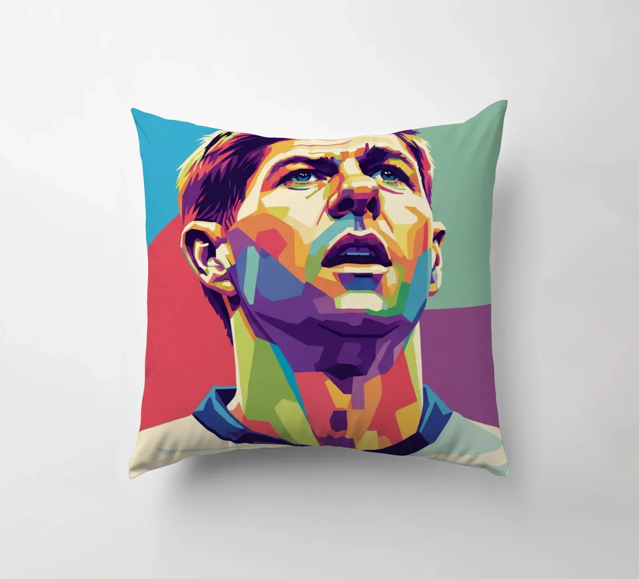 Ritratto pop art di Steven Gerrard cuscino da Hantamrata