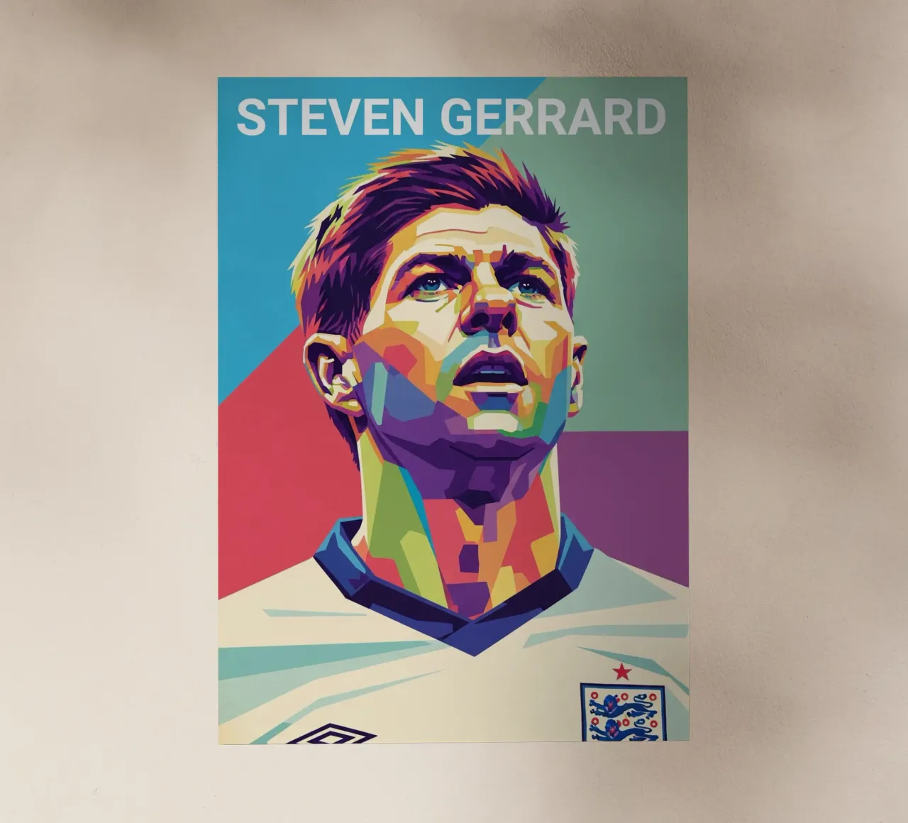 Ritratto pop art di Steven Gerrard pellicola backlit da Hantamrata