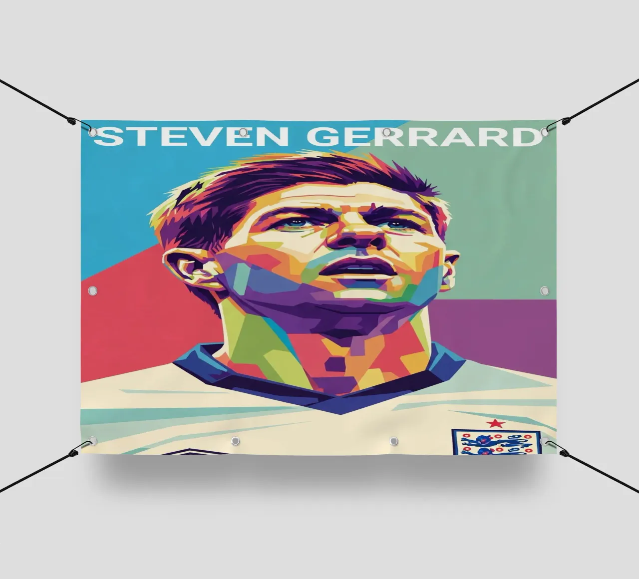 Ritratto pop art di Steven Gerrard telo in pvc da Hantamrata