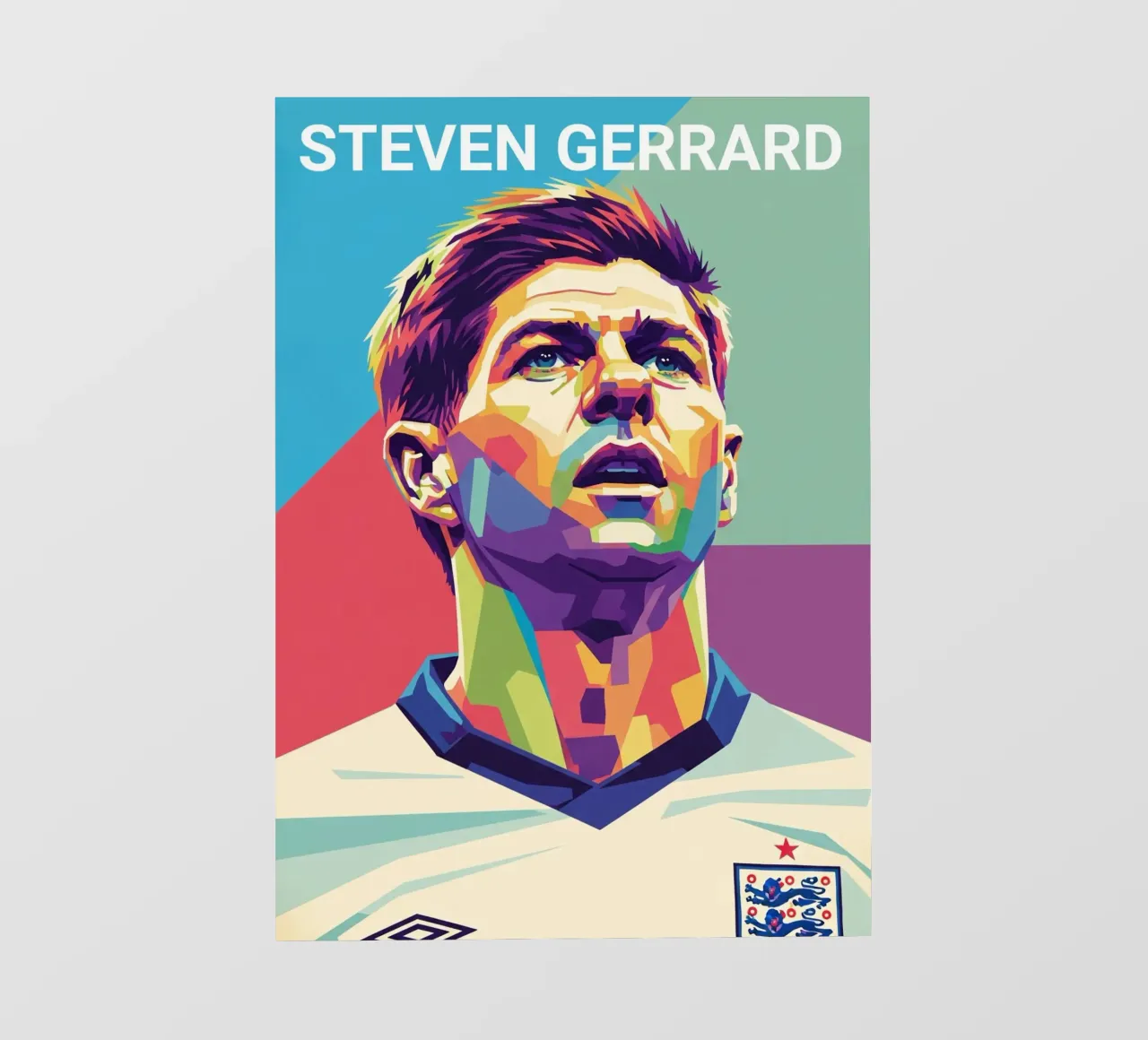 Ritratto pop art di Steven Gerrard telo in pvc da Hantamrata