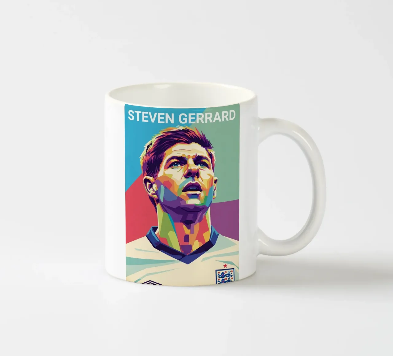 Ritratto pop art di Steven Gerrard tazza in ceramica da Hantamrata