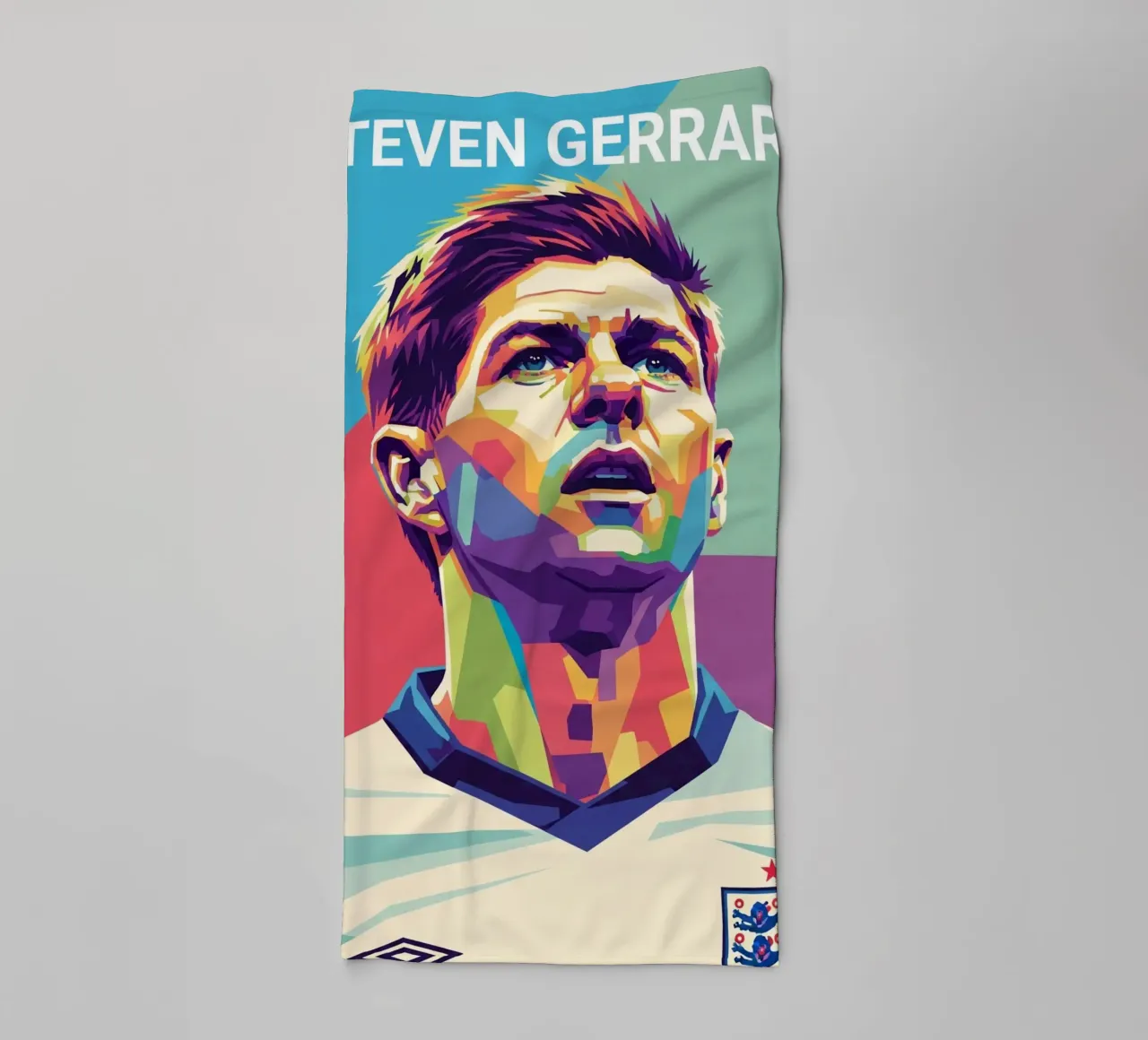 Steven Gerrard pop art portrait towel by Hantamrata