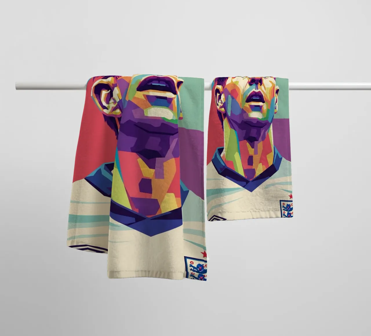 Steven Gerrard pop art portrait towel by Hantamrata