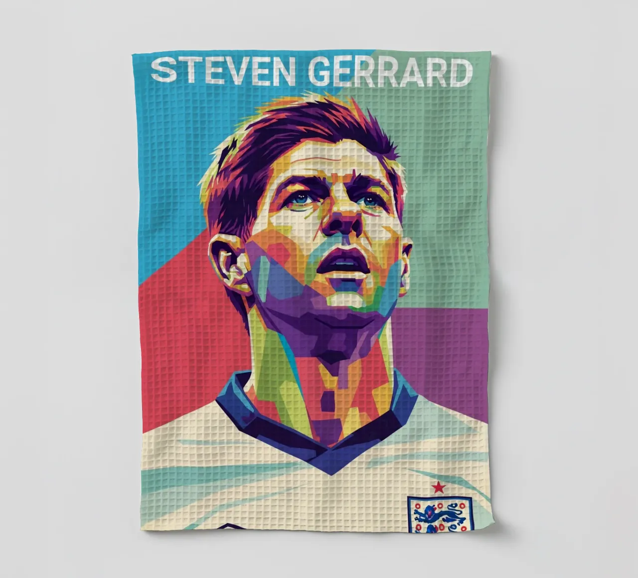 Ritratto pop art di Steven Gerrard canovaccio da cucina da Hantamrata