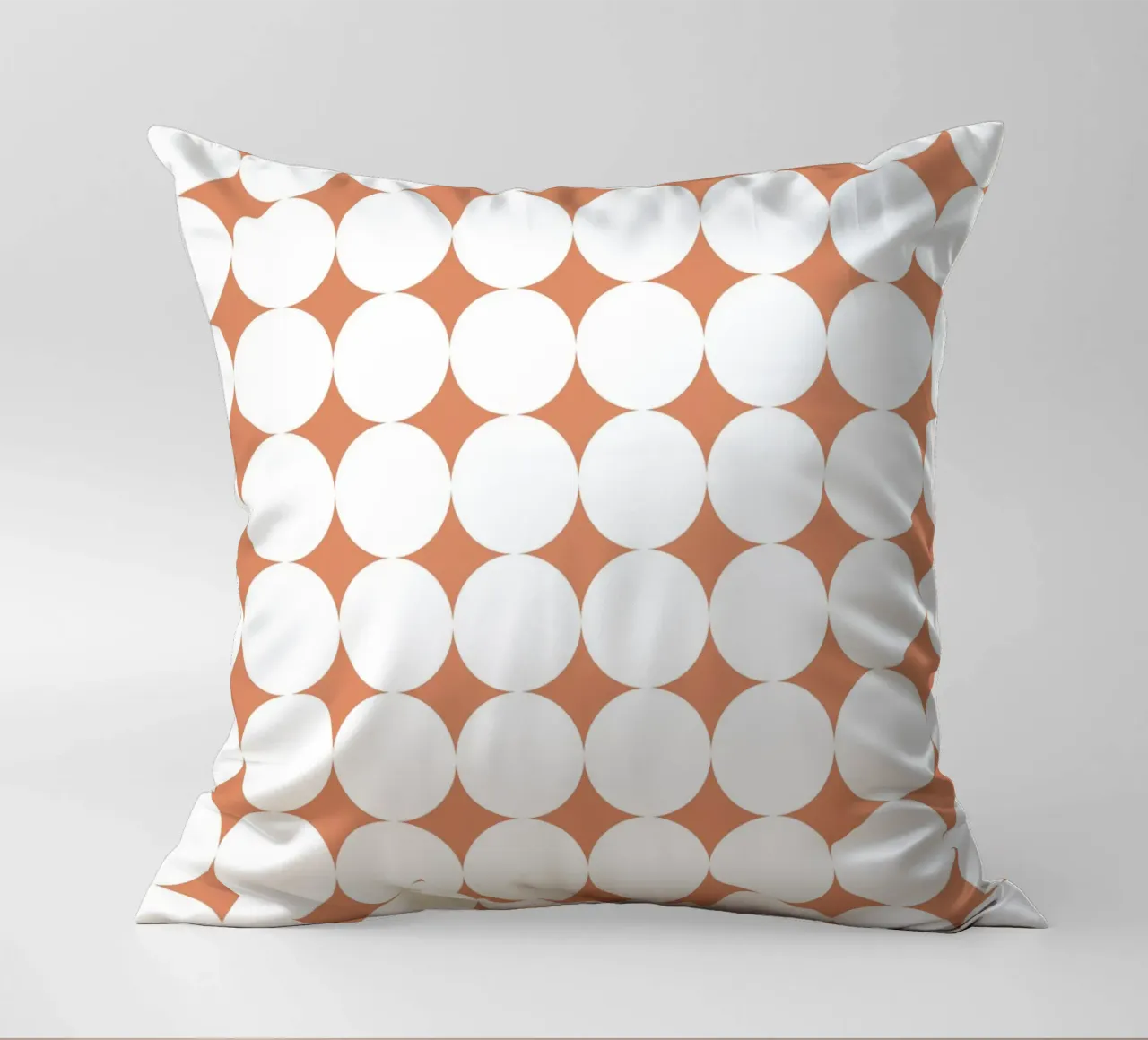 Minimal Geometric Scandi Circle | White on Terracotta Orange cuscino da Beauty in Simplicity