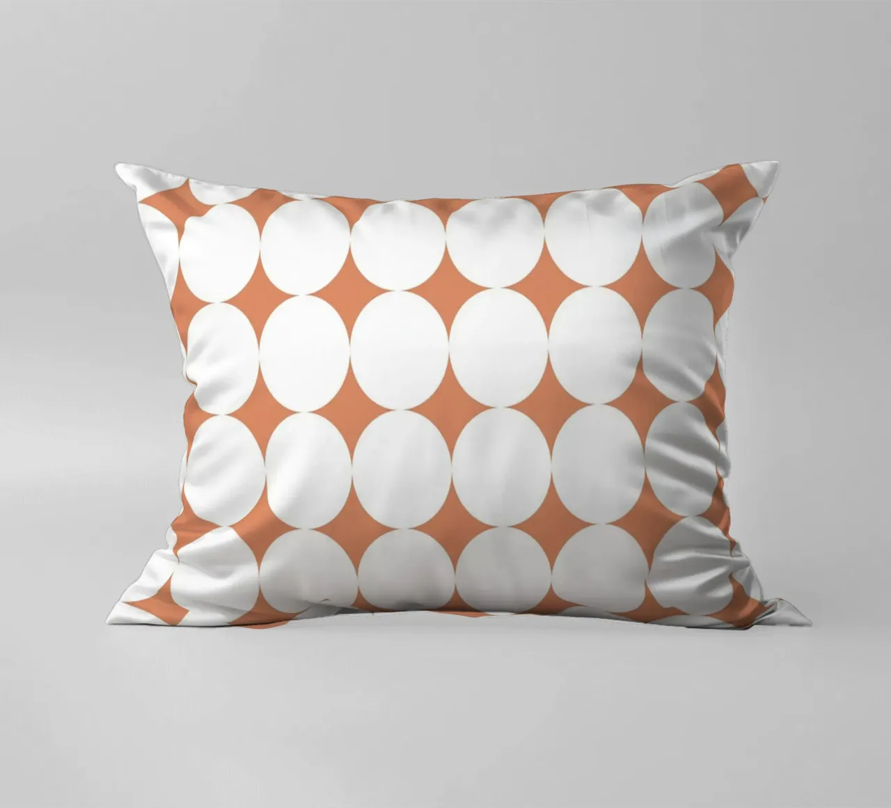 Minimal Geometric Scandi Circle | White on Terracotta Orange cuscino da Beauty in Simplicity
