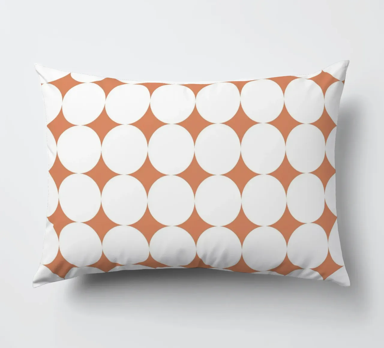 Minimal Geometric Scandi Circle | White on Terracotta Orange cuscino da Beauty in Simplicity