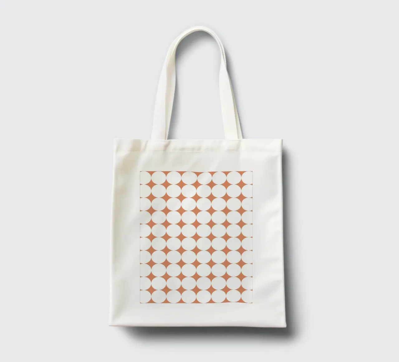Minimal Geometric Scandi Circle | White on Terracotta Orange borsa in juta da Beauty in Simplicity