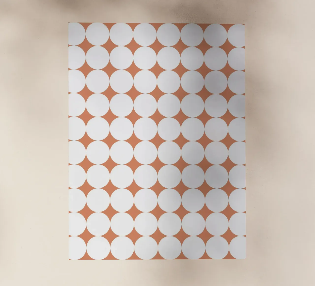 Minimal Geometric Scandi Circle | White on Terracotta Orange pellicola backlit da Beauty in Simplicity
