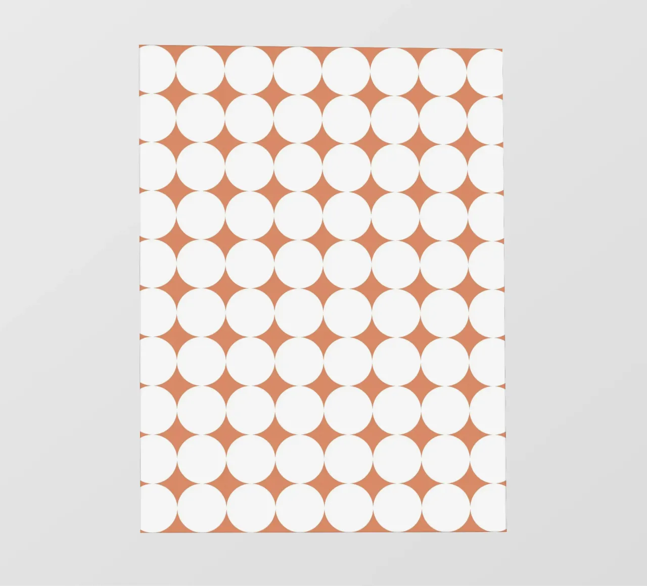 Minimal Geometric Scandi Circle | White on Terracotta Orange telo in pvc da Beauty in Simplicity